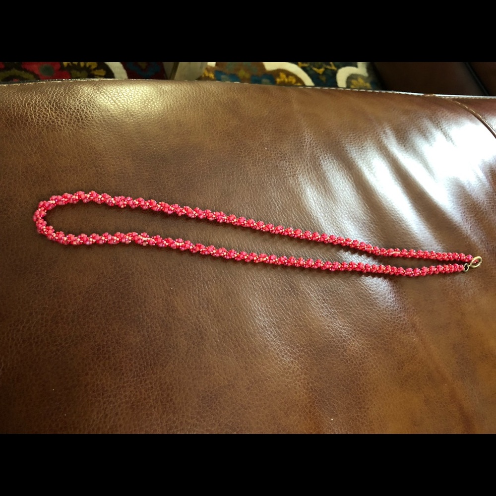 Red & gold beaded necklace